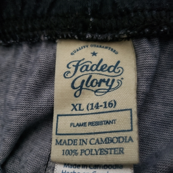 Boys Black Faded Glory Pizza Party Sleep Shorts - Picture 2 of 3